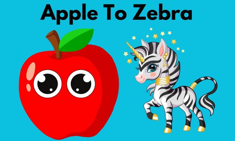 Apple to Zebra With Cartoon Character